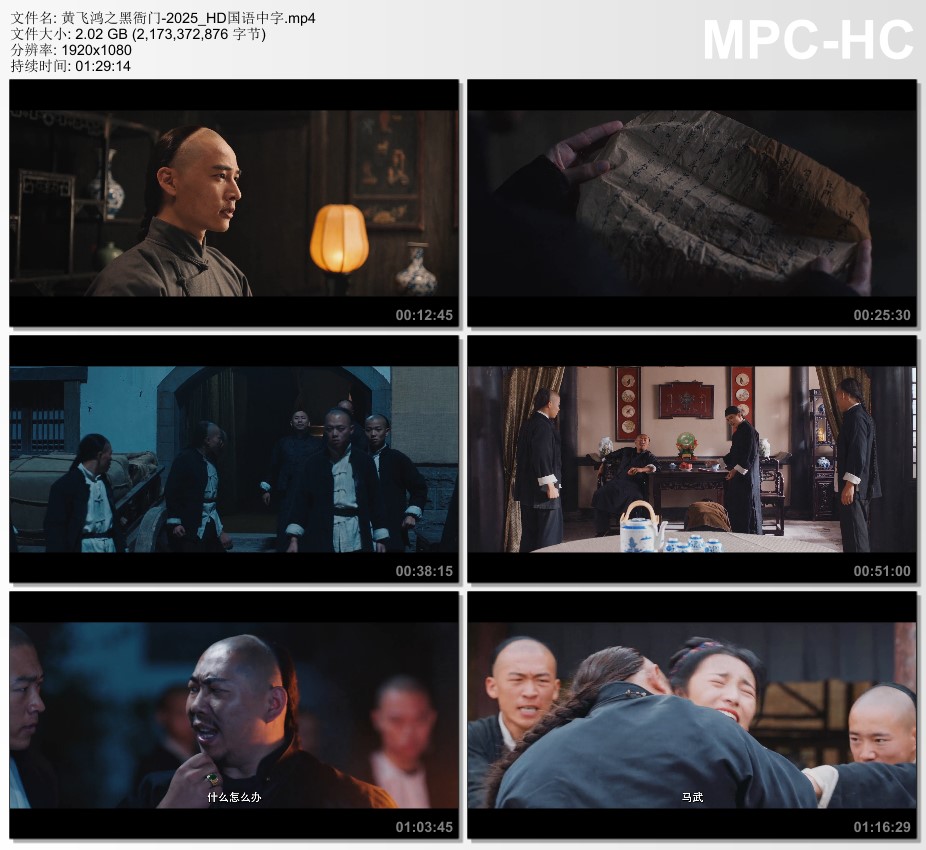 2025年国产动作片《黄飞鸿之黑衙门》HD国语中字