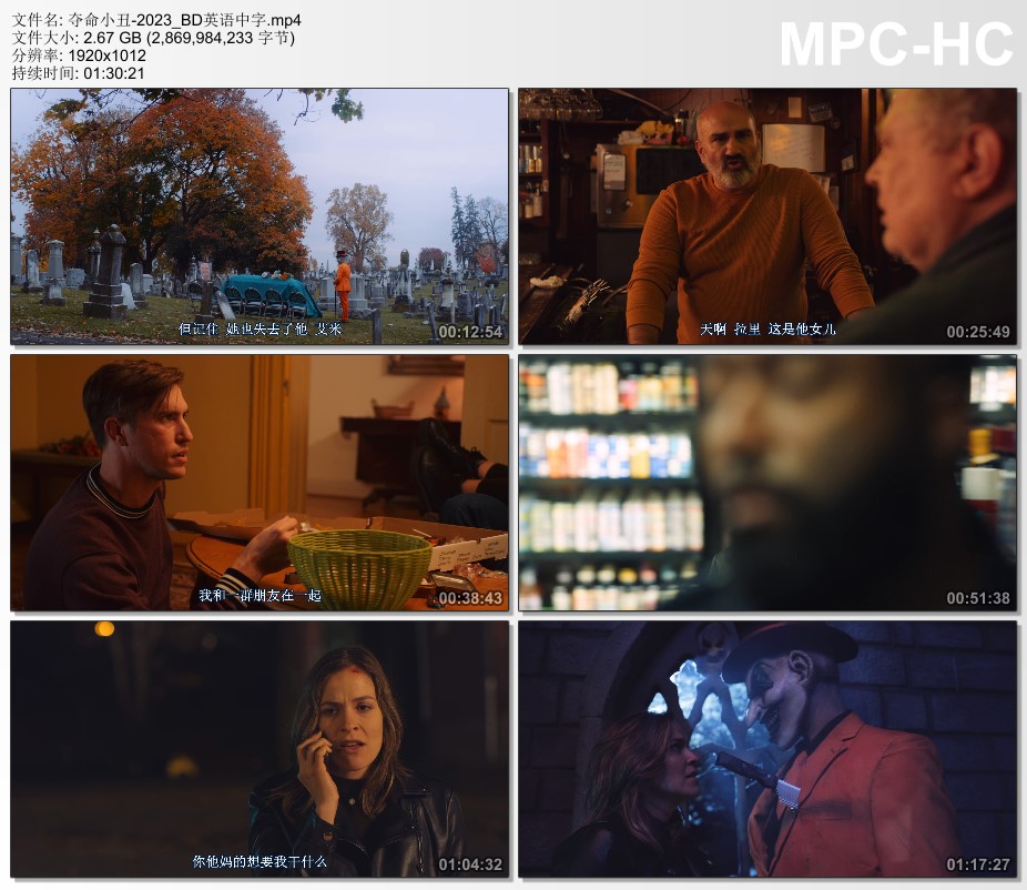 2023年美国恐怖片《夺命小丑》BD英语中字