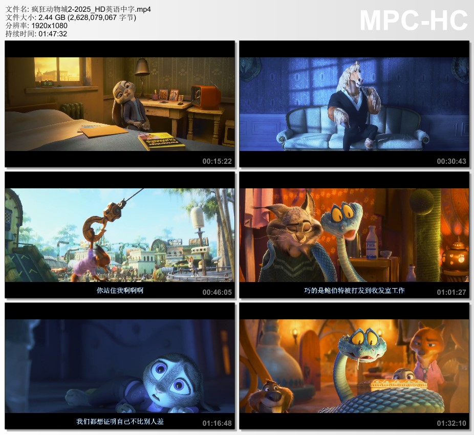 2025年美国8.4分动画片《疯狂动物城2》HD英语中字