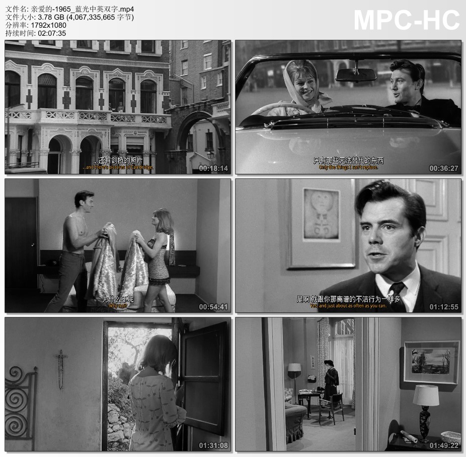 1965年英国经典爱情片《亲爱的》蓝光中英双字