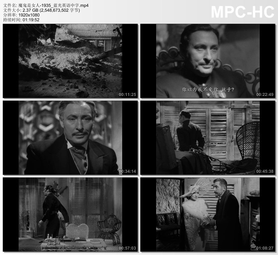 1935年美国经典喜剧片《魔鬼是女人》蓝光英语中字