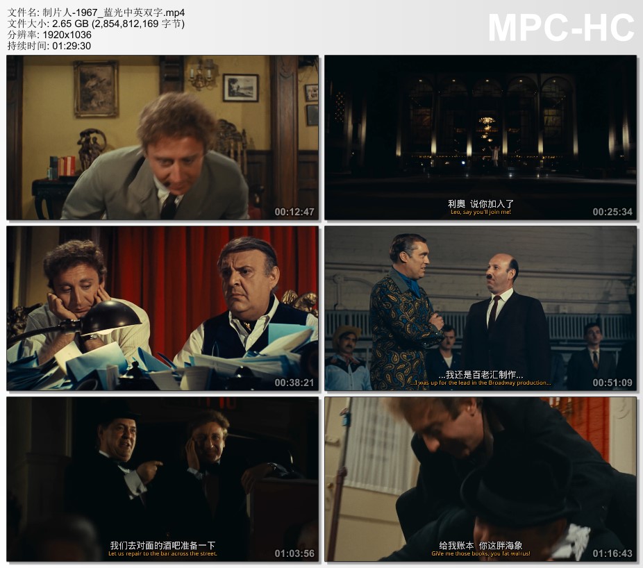 1967年美国经典喜剧片《制片人》蓝光中英双字