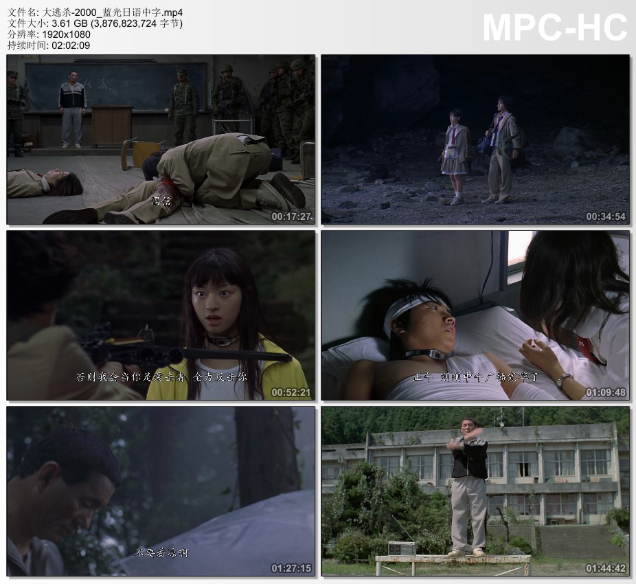 2000年日本经典惊悚片《大逃杀》蓝光日语中字