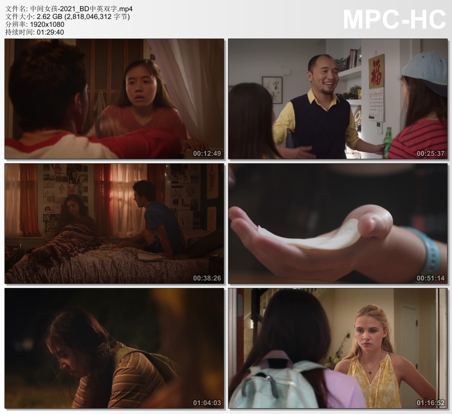 2021年美国剧情片《中间女孩》BD中英双字