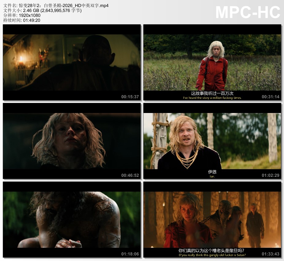 2026年美国惊悚恐怖片《惊变28年2：白骨圣殿》HD中英双字