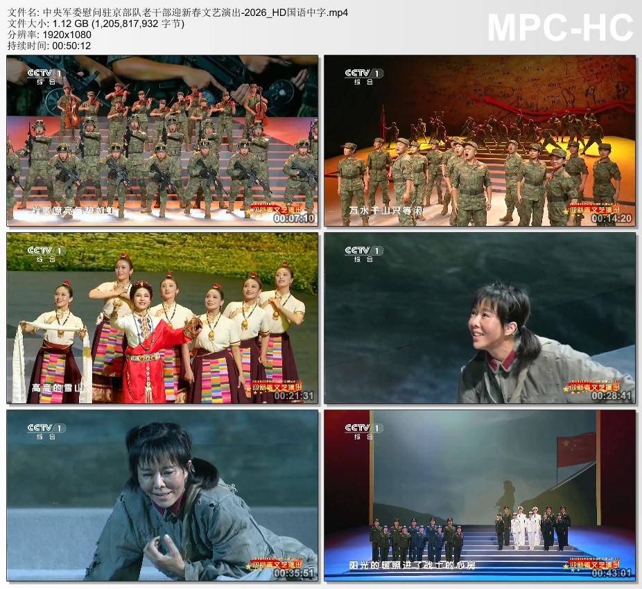 中央军委慰问驻京部队老干部迎新春文艺演出HD国语中字