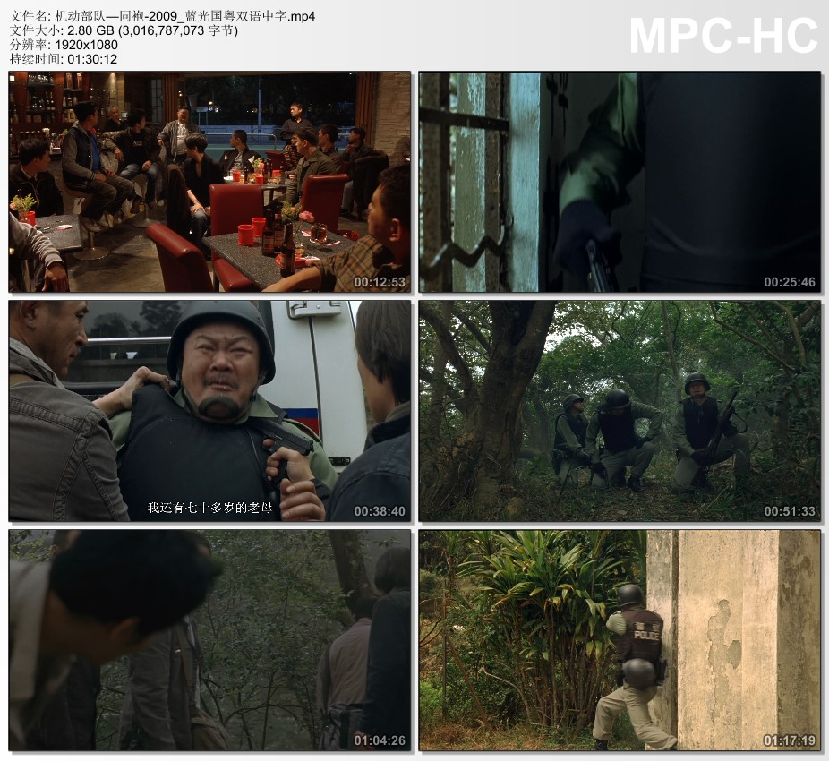 2009年中国香港经典动作片《机动部队—同袍》蓝光国粤双语中字