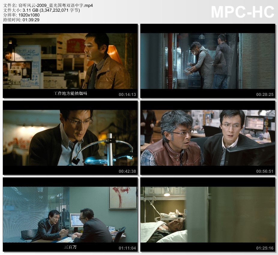 2009年中国香港经典动作片《窃听风云》蓝光国粤双语中字