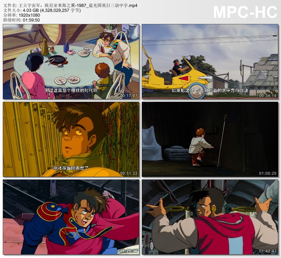 1987年日本经典动画片《王立宇宙军：欧尼亚米斯之翼》蓝光国英日三语中字
