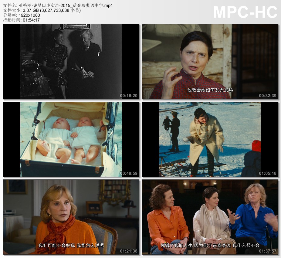 2015年瑞典经典纪录片《英格丽·褒曼口述实录》蓝光瑞典语中字