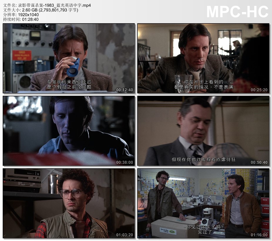 1983年加拿大经典科幻片《录影带谋杀案》蓝光英语中字