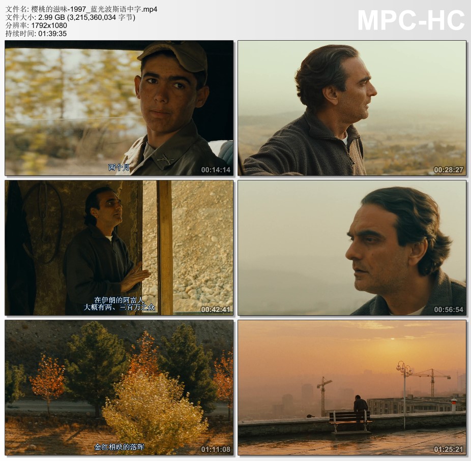 1997年法国经典剧情片《樱桃的滋味》蓝光波斯语中字